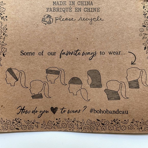 Natural Life Boho Bandeau Fleece Lined Headband Navy Wildflower Neck Gaiter NWT - Picture 3 of 5